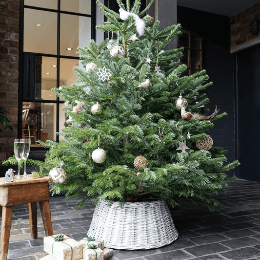 Large White Sustainable Wicker Tree Skirt 