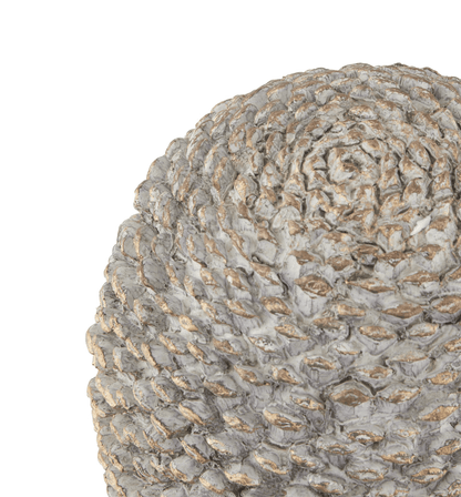 Large Stone Effect Pinecone Ornament Close up