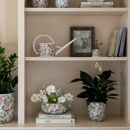 Maisie Vintage Magnolia Metal Planter Set of 2 lifestyle