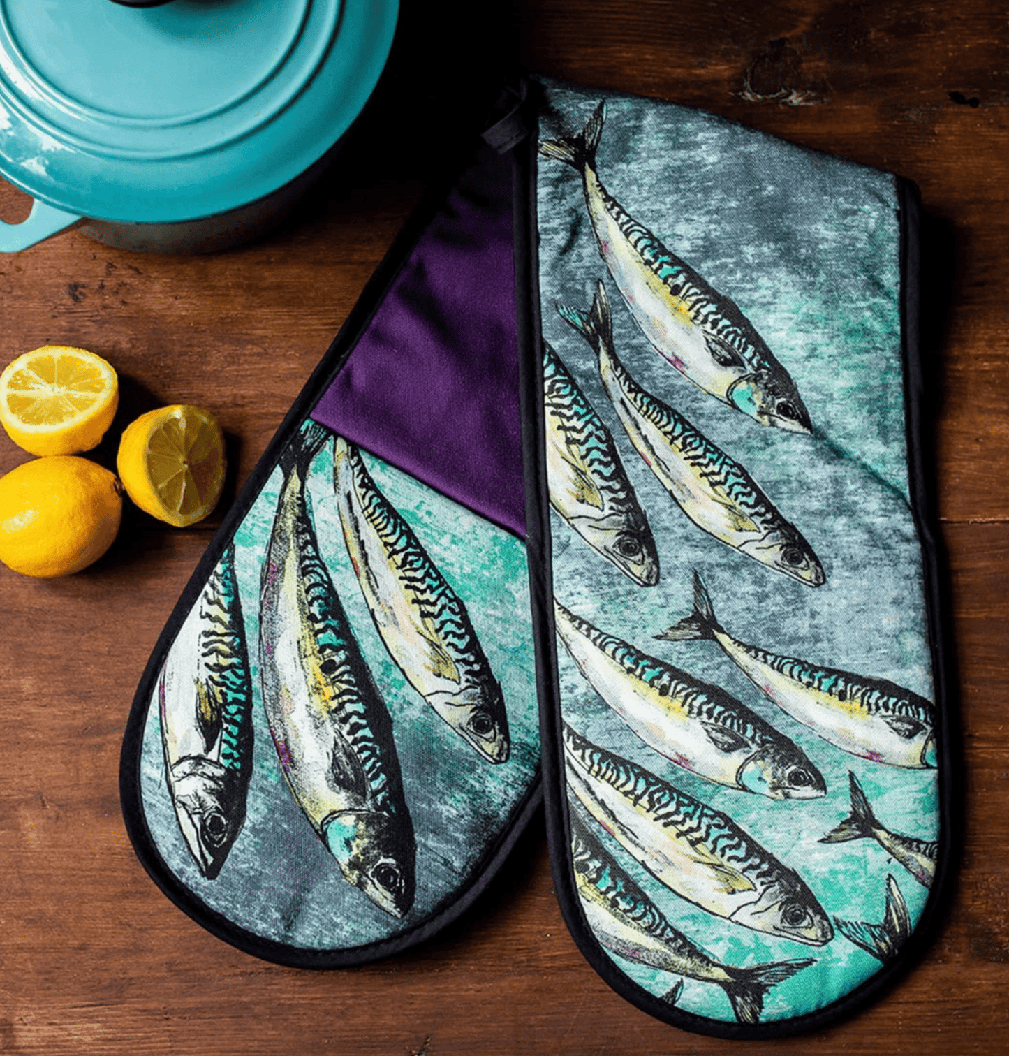 Quality Oven Gloves Mackerel Shoal Design by Dollyhotdogs