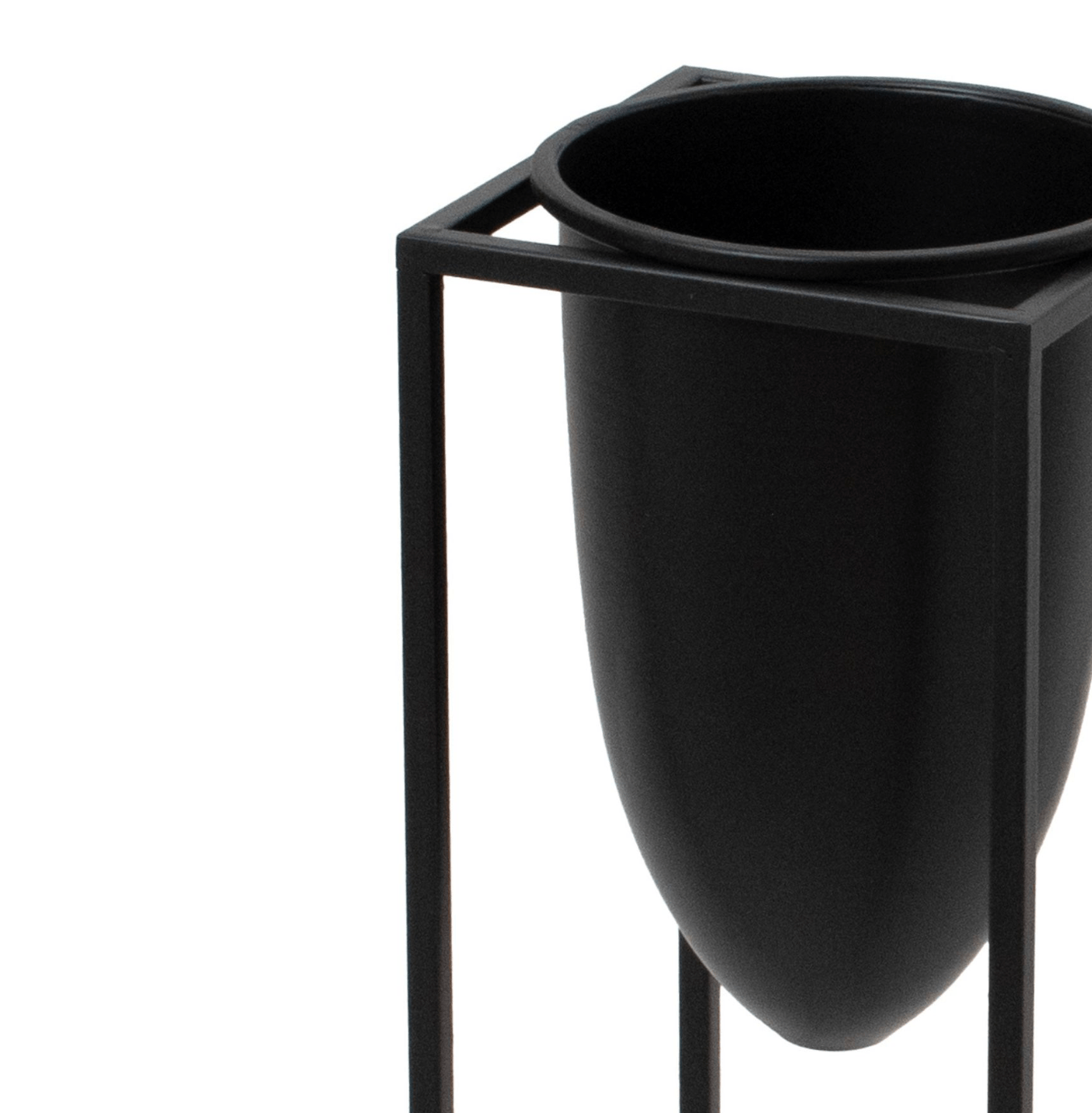 Matt Black Bullet Planter on Black Frame