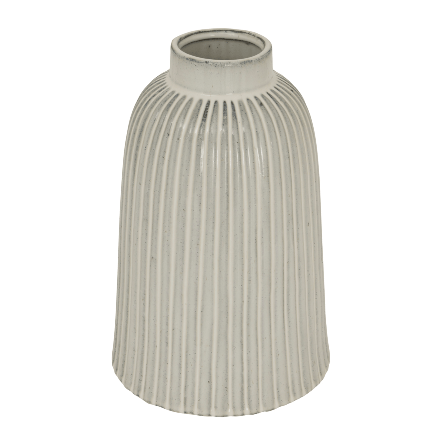 Textured grey vase on a white background