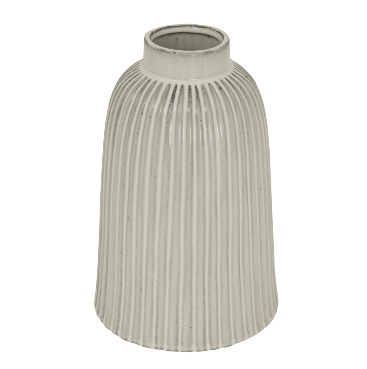 Textured grey vase on a white background