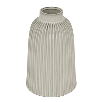 Textured grey vase on a white background