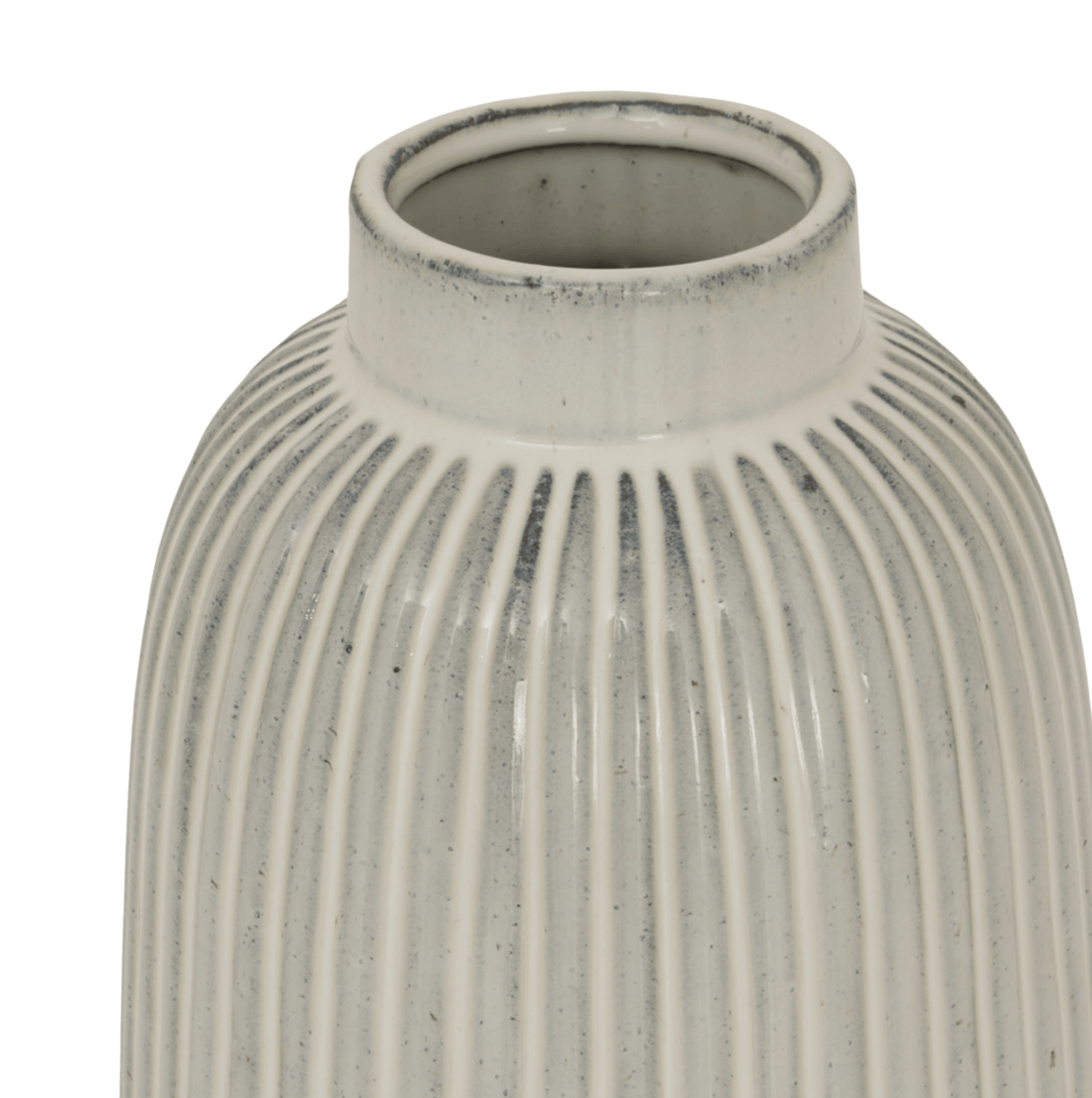 Textured grey vase on a white background