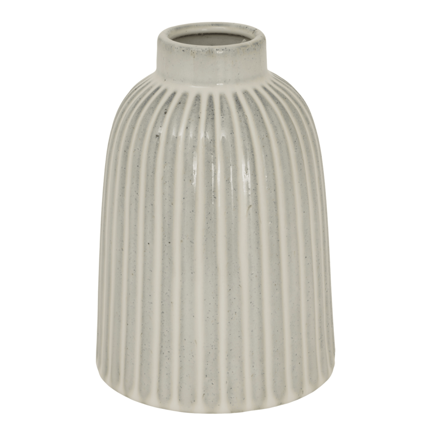 Textured grey vase on a white background