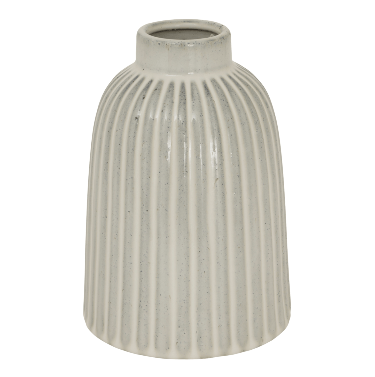 Textured grey vase on a white background