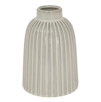 Textured grey vase on a white background