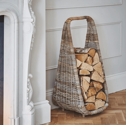 Natural Rattan Tall Log Storage by Ivyline