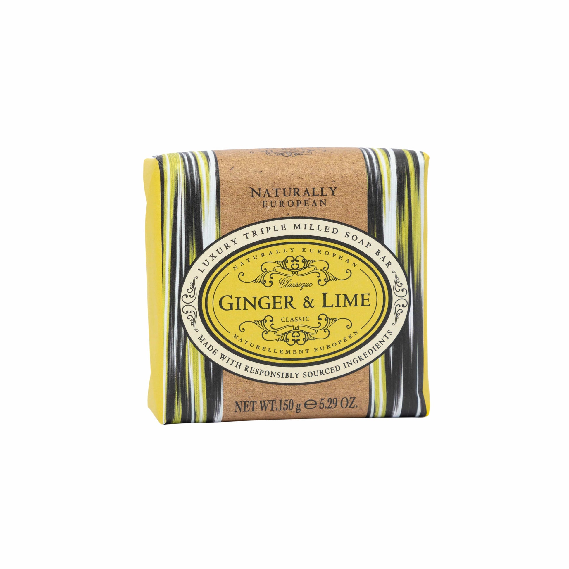 Somerset Toiletries soap Naturally European Ginger & Lime on a white background