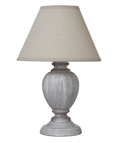 Table Lamp Pewter Base and Linen Shade