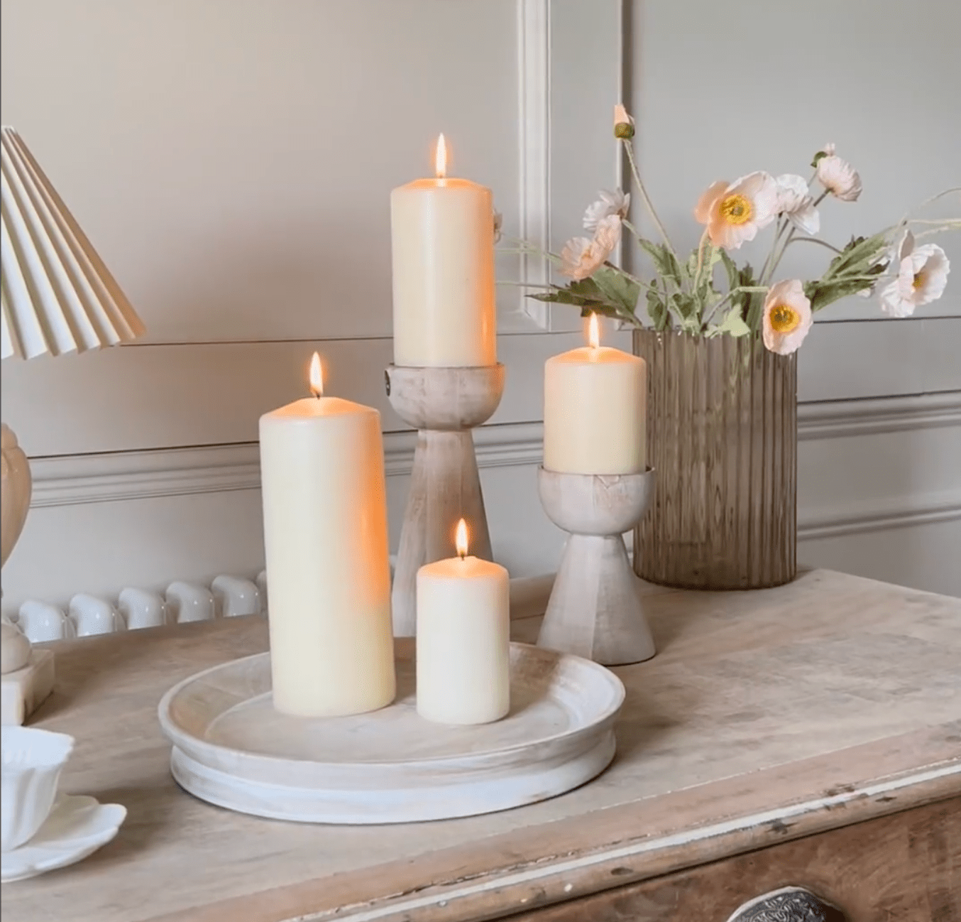 Padstow White Wash Candle Holders