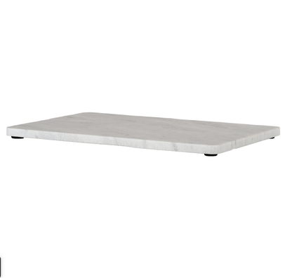 Rectangular white table on a white background