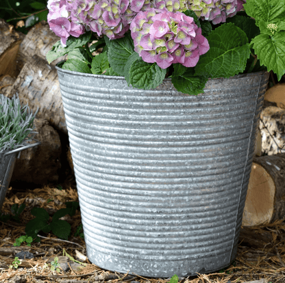 Ribbed Galvanised Planter by Ivyline