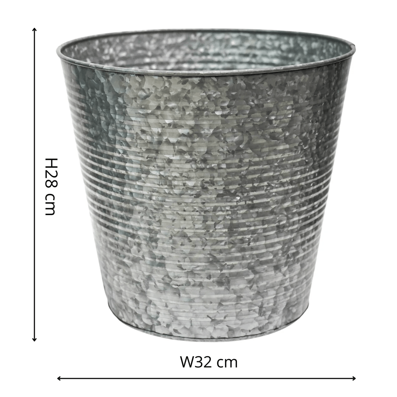 Ribbed Galvanised Planter by Ivyline