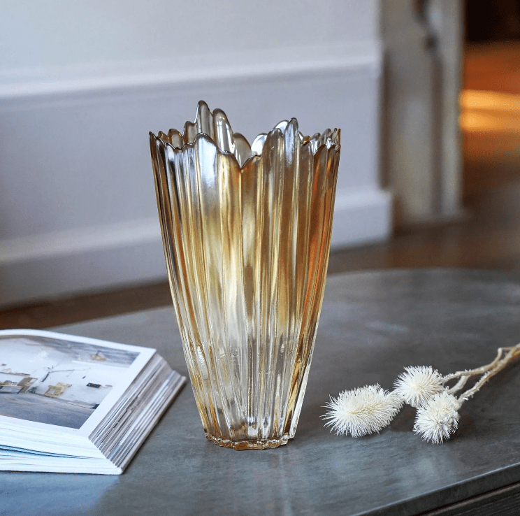 Rippled Glass Display Vase by Ivyline