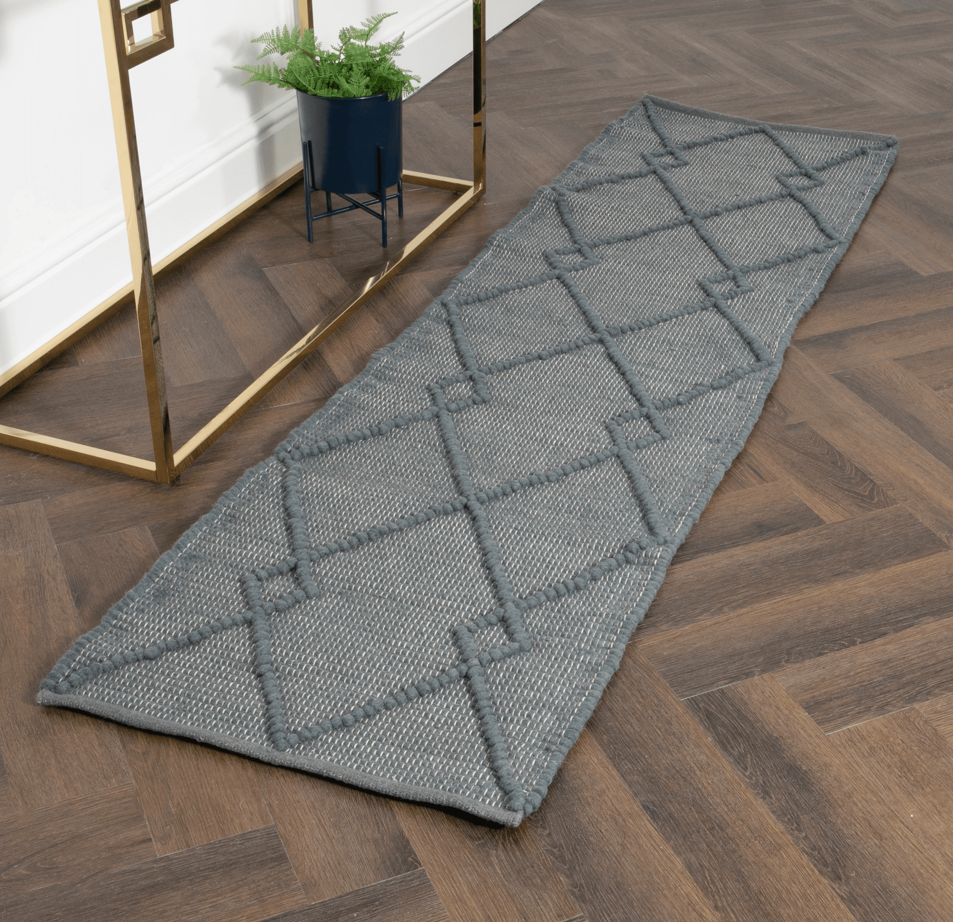 Runner Rug With Grey Diamond Design by Native Home & Lifestyle