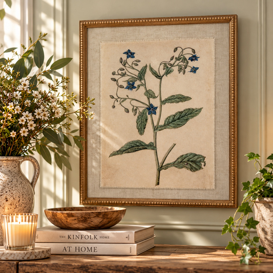 Botanical Borage Framed Art Print by Hill Interiors
