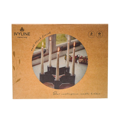 Star Centrepiece Dinner Candle Holder in Black