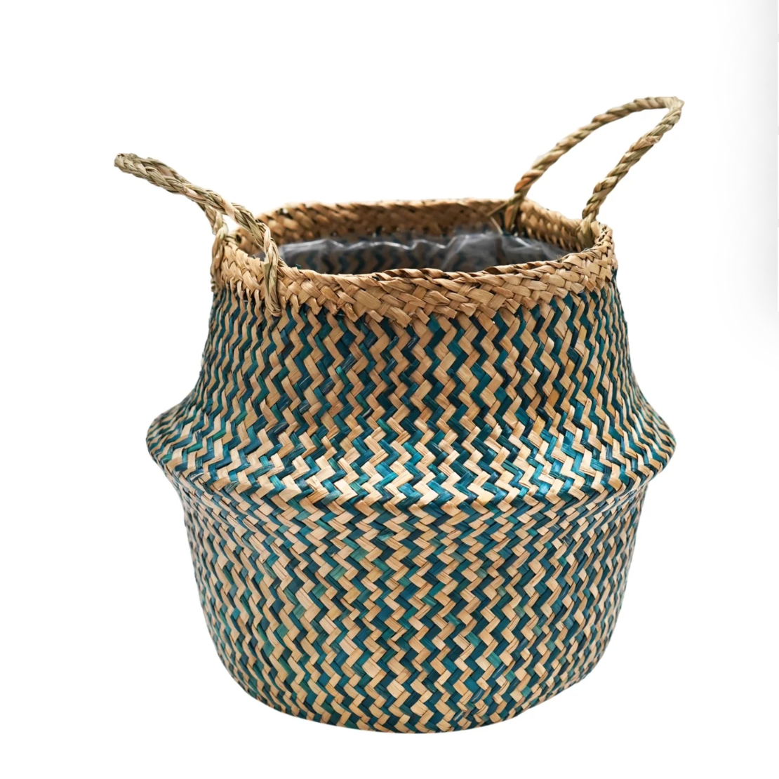 Seagrass Chevron Lined Basket by Ivyline