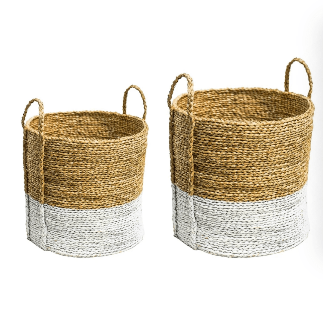 Seagrass Log Kindling Basket Set of 2