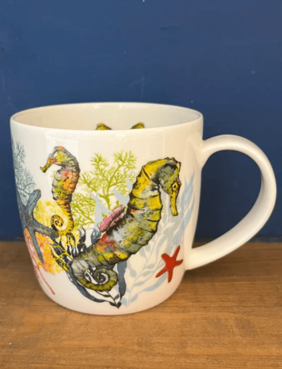 Seahorse Starfish Bone China Mug by Dollyhotdogs