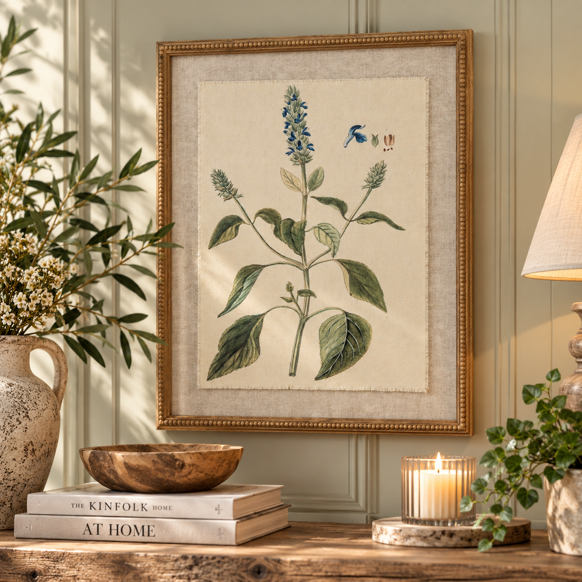 Salvia Botanical Art Framed Print by Hil Interiors