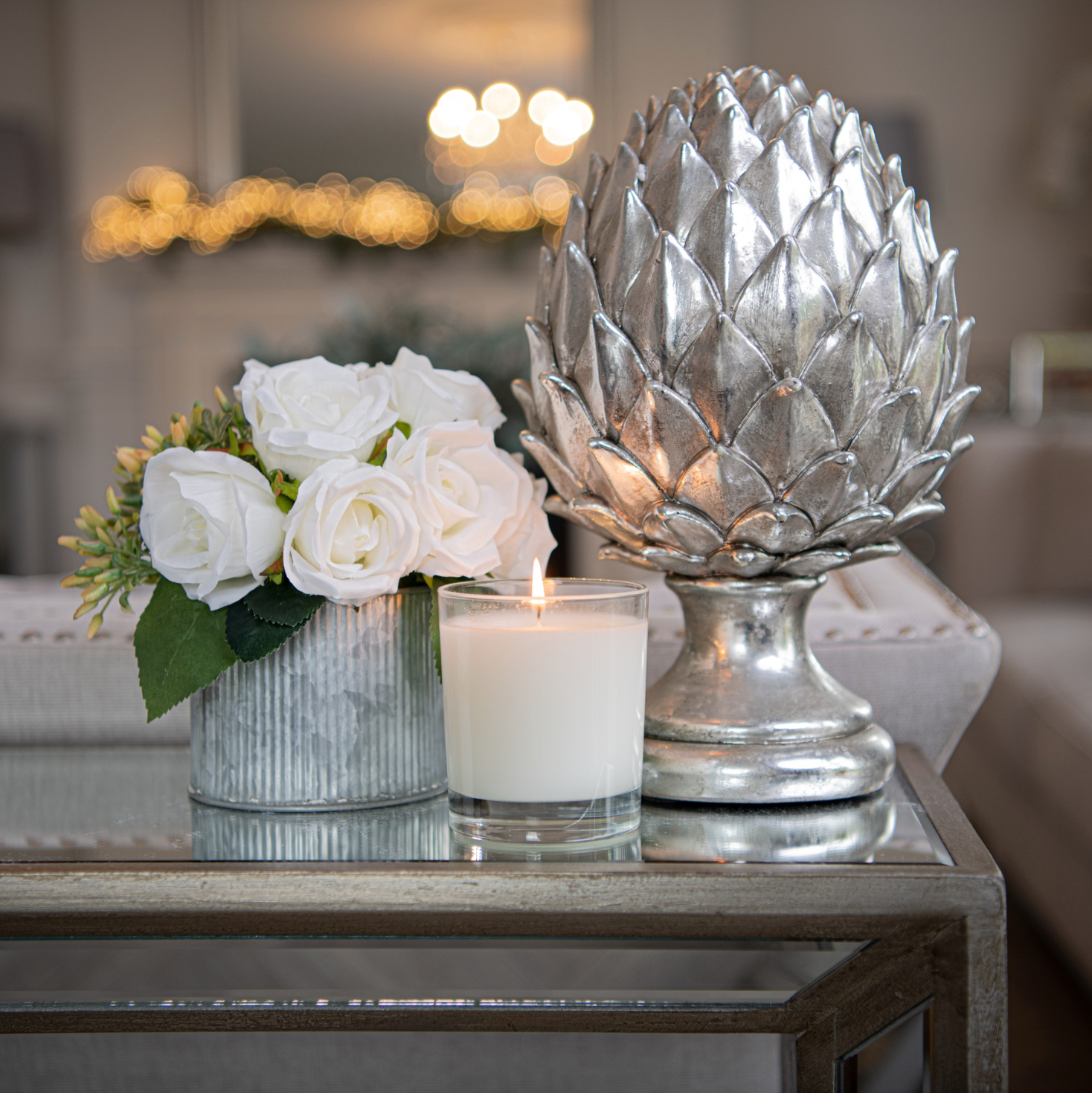 Large Silver Pinecone Finial