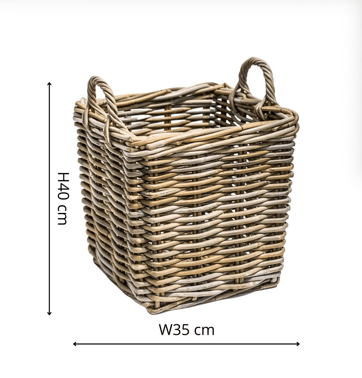 Wicker log Basket Set of 2