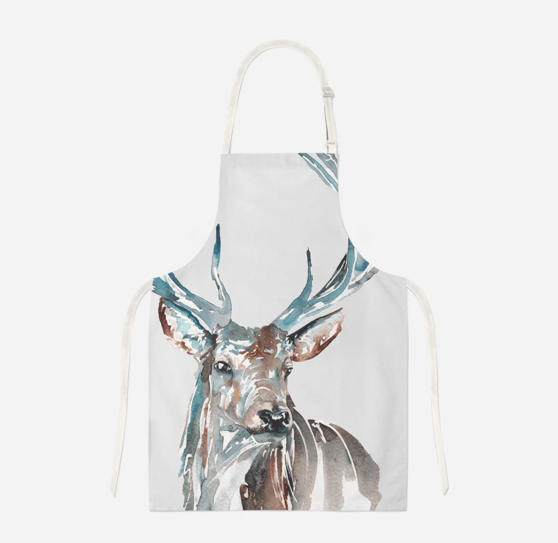 Apron with deer design on a white background