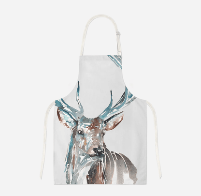 Apron with deer design on a white background