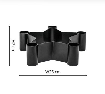 Star Centrepiece Dinner Candle Holder in Black