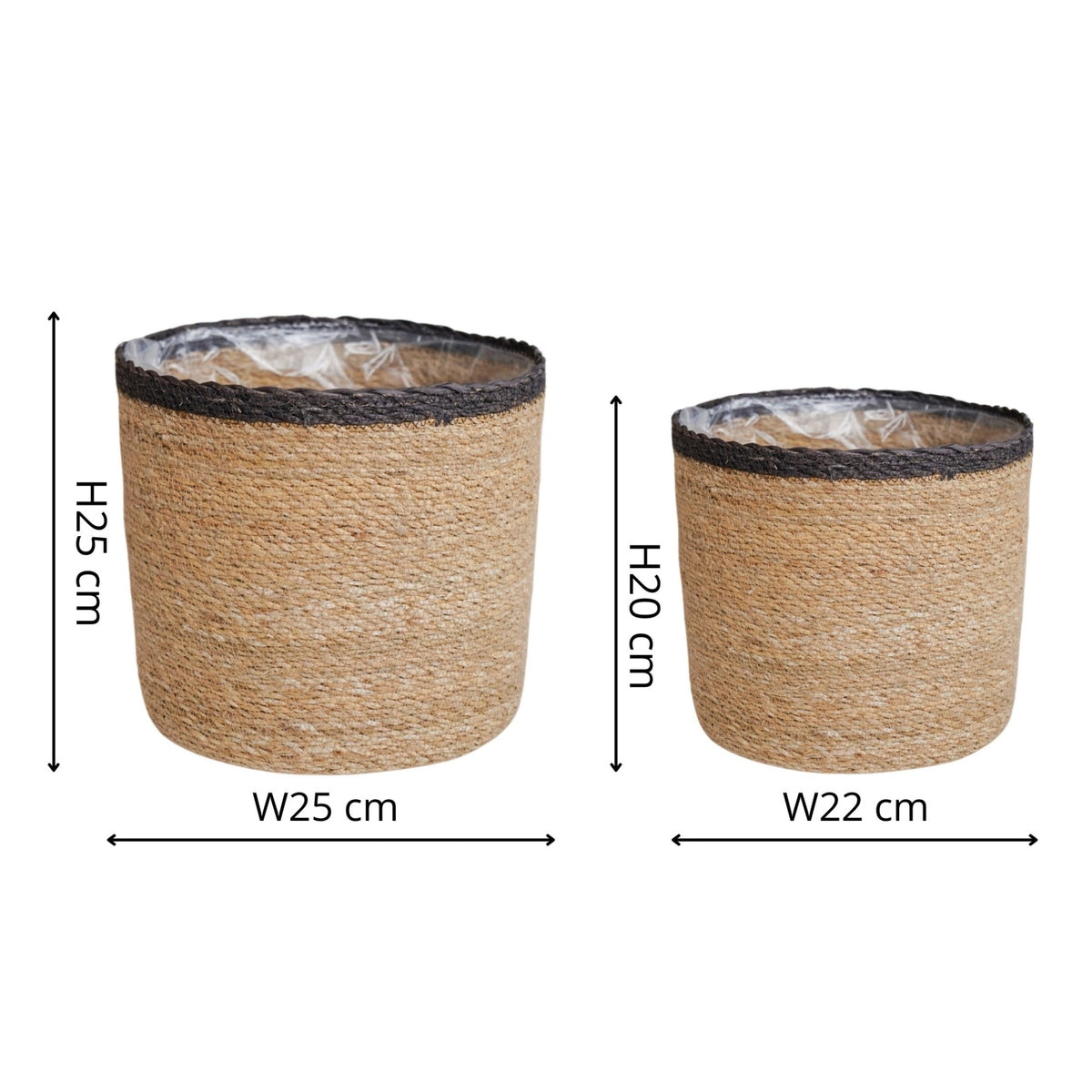 Theo Baskets by Ivyline grey rim dimensions