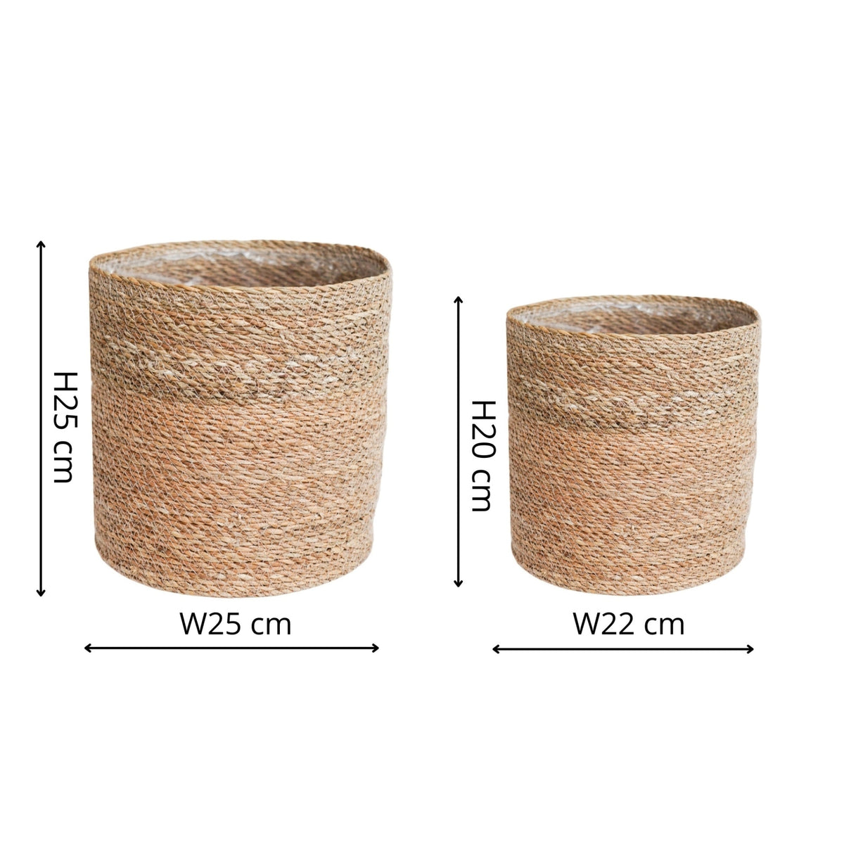Theo Baskets by Ivyline natural colour dimensions