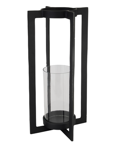 Large Black Hurricane Lantern
