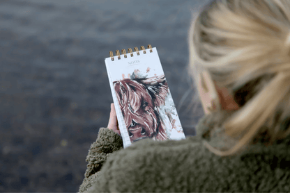 The Hebrides Highland Cow Notepad by Meg Hawkins
