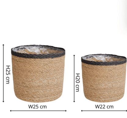 Theo Rim Basket Set of 2 Grey Rim Measurements