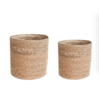 Theo Rim Basket Set of 2 Natural