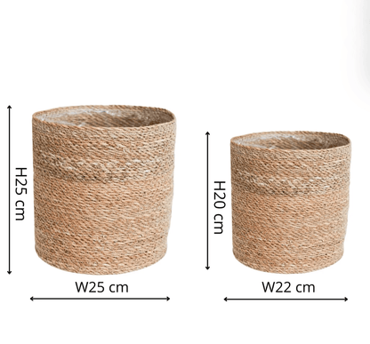 Theo Rim Basket Set of 2 Natural Measurements