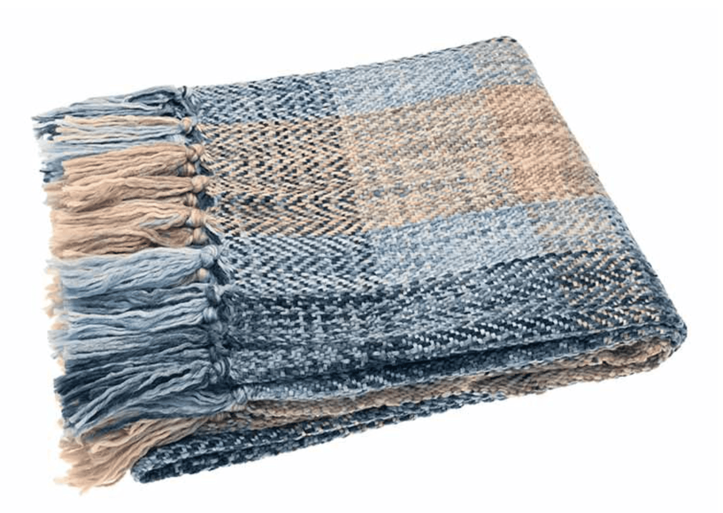 Tweed Check Throw Slate Blue by Walton & Co
