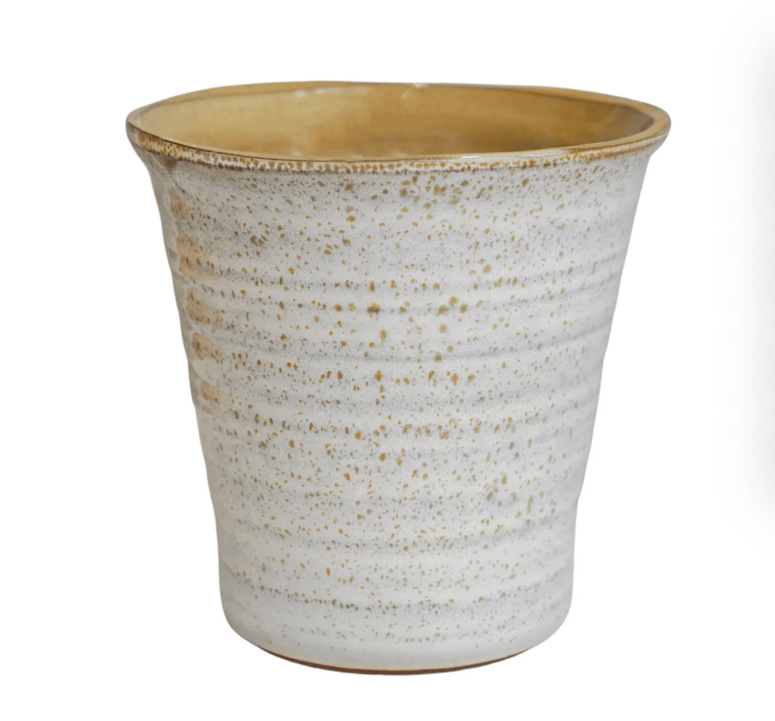 Vallo Reactive Glaze Tapered Planter Cream