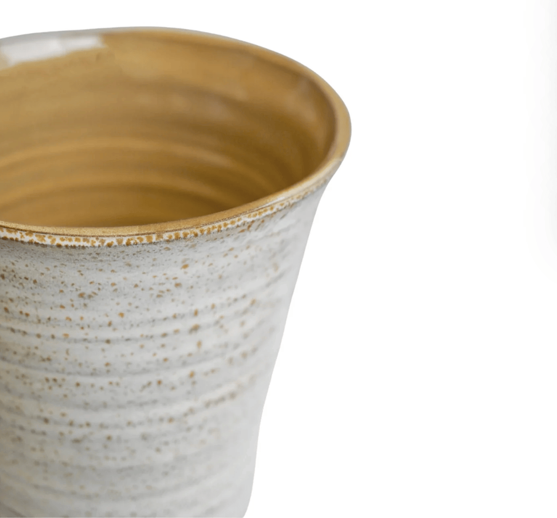 Vallo Reactive Glaze Tapered Planter Cream