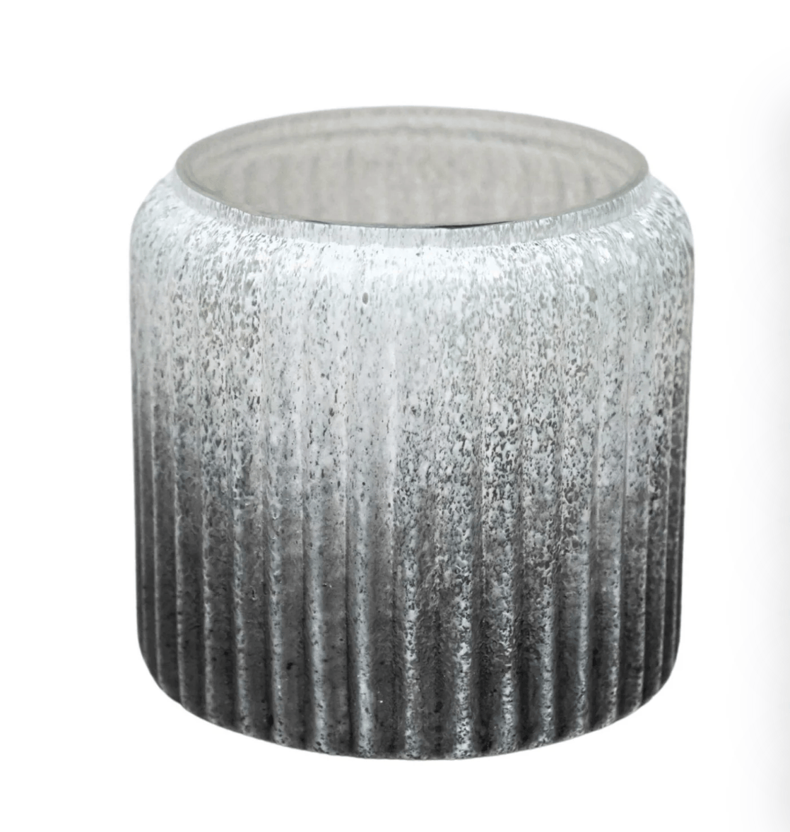 Verre Frosted Ribbed Glass Vase - Atlantic Blue