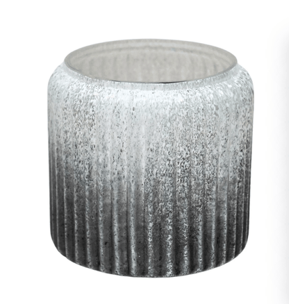 Verre Frosted Ribbed Glass Vase - Atlantic Blue