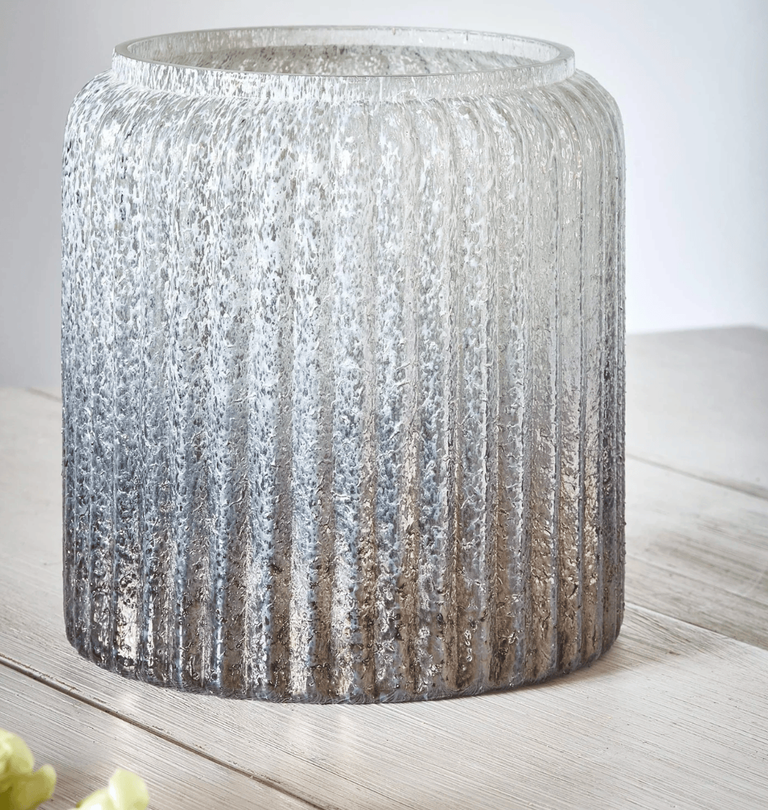 Verre Frosted Ribbed Glass Vase - Atlantic Blue