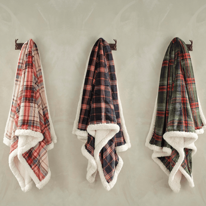 Walton & Co Sherpa Flannel Throw in Linen