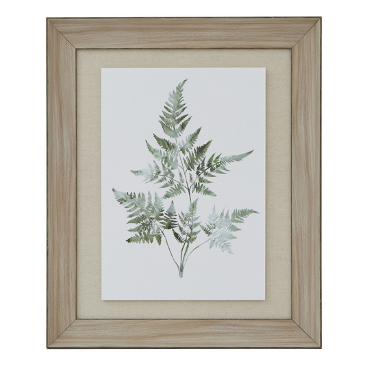 Watercolour Bracken Fern In Washed Wood Frame