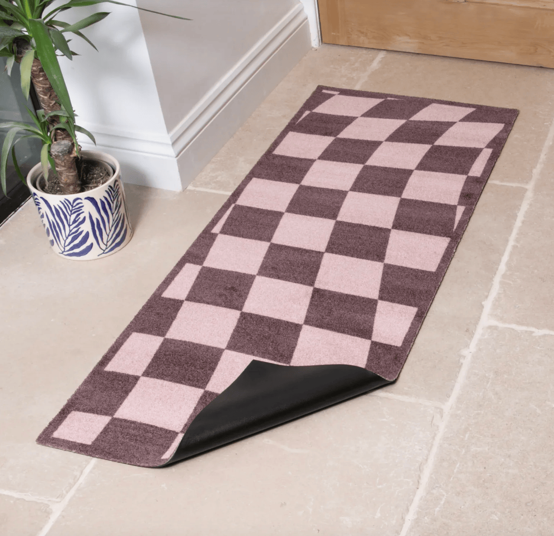 Wavey Checker Board Indoor Washable Runner by Artsy Mats