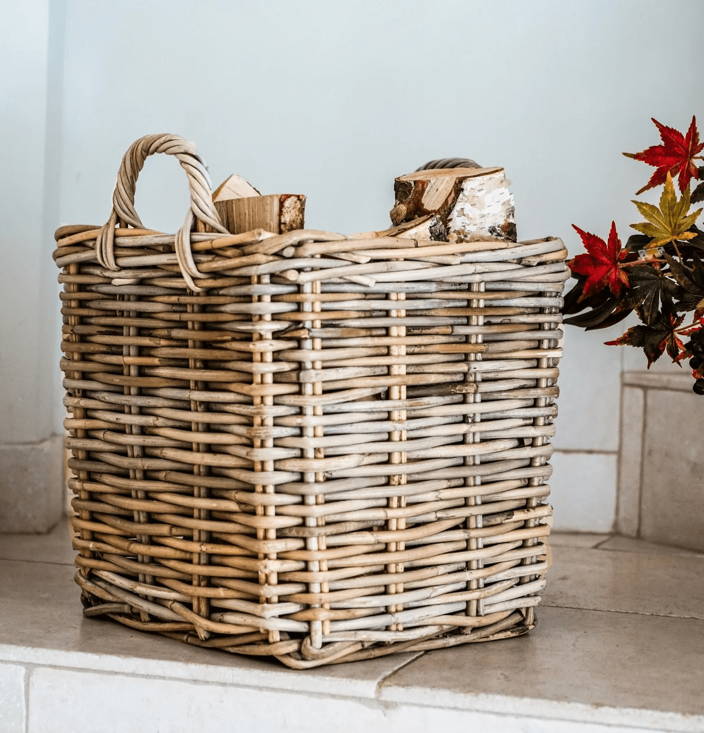 Wicker Log Basket Set of 2