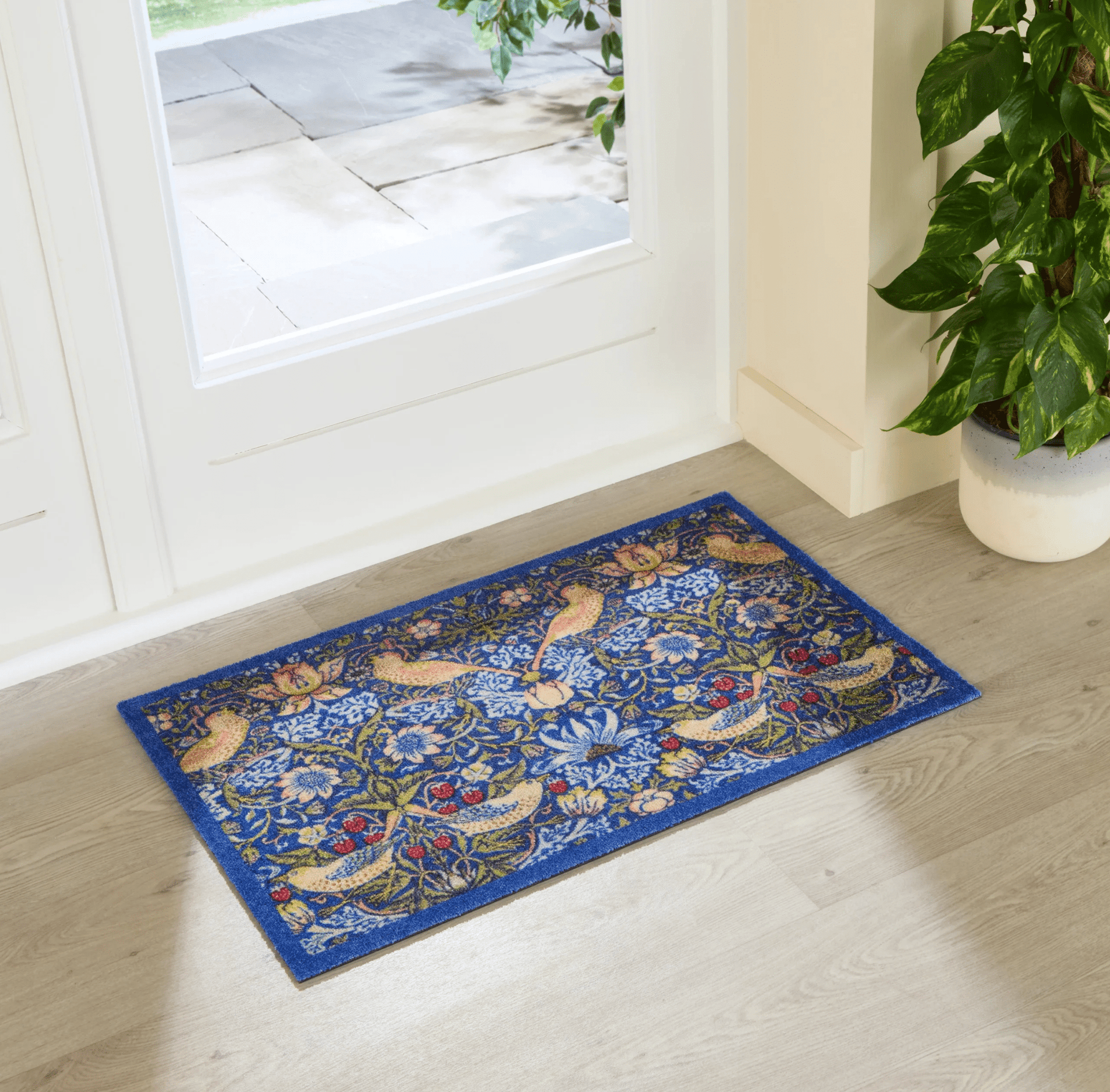 William Morris Strawberry Thief Indoor Washable Doormat